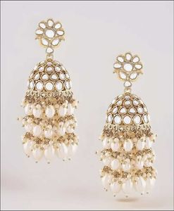 Stunning Jhumka Earrings with Pearls