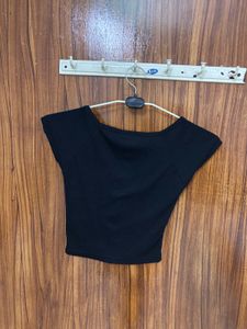 Black Square Neck Crop Top