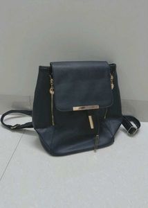 Stylish Black Flap Backpack