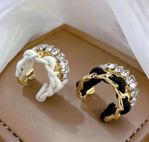 Chic Ear Cuff with Black &amp; White Stones