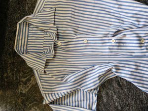 Blue Striped Oversized Shirt