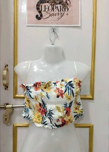 Floral Smocked Tube Top