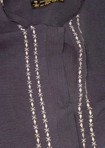 Embroidered Navy Blue/ grey  abaya two in
