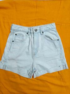 Light Wash High Waisted Denim Shorts