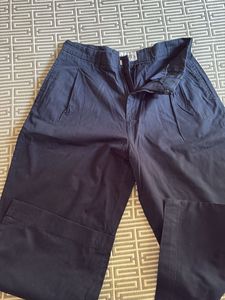 Navy Blue Pleated Trousers