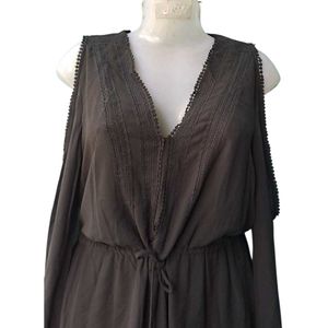 H&amp;M Chic Cold Shoulder Black Mini Dress