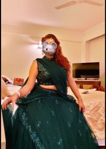 Elegant Emerald Green Lehenga Choli
