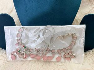 ⚡️Premium Pink Monalisa AD Necklace Set⚡️
