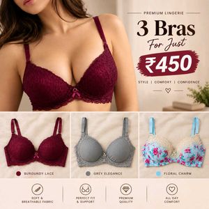 Premium Lace Bras - Pack of 3