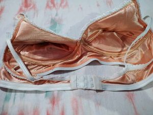Vintage Satin Lace Trim Bra