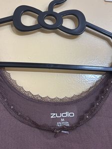 Zudio Brown Lace Trim Camisole Top