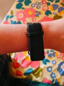 Joker And Witch Black Leather Belt Women's Watch
