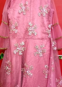 Beautiful Pink Gown With Shrug New