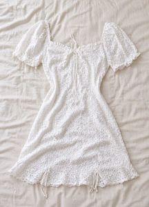 White Eyelet Lace Dress