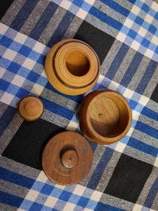 Set of 2 Vintage Wooden Containers