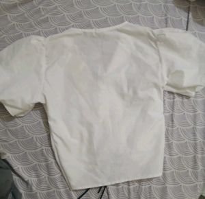 Chic White Tie-Front Top
