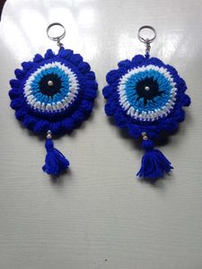 Handmade Evil Eye Keychain Set