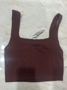 Ribbed Square Neck Crop Top