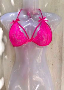 I. Stunning Hot Pink Lace Bra