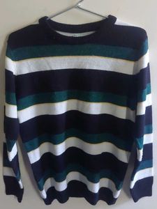 Striped Knit Sweater - Casual Style