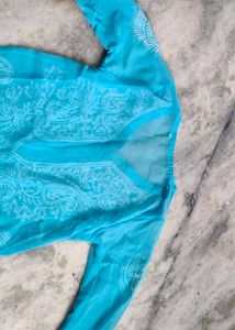 Elegant Blue Chikankari Kurta