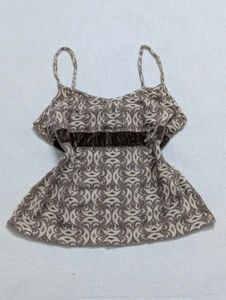 Vintage Y2K Brown Patterned Cami Top