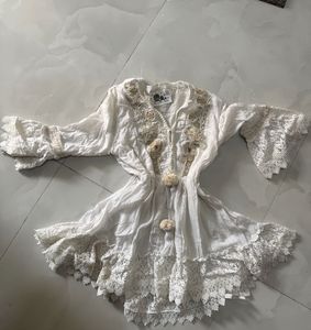 Boho Embellished White top
