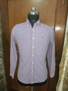 Purple Gingham Button-Down Shirt