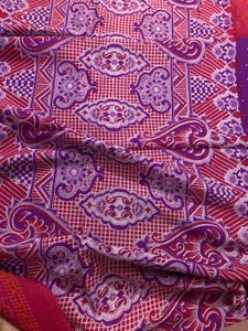 Vibrant blue and pink Bandhani Saree