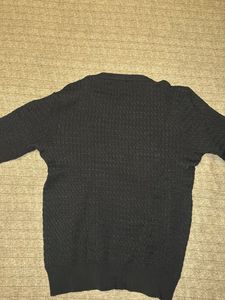 Zara Black Textured Knit Top