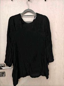 Chic Black Embellished Top