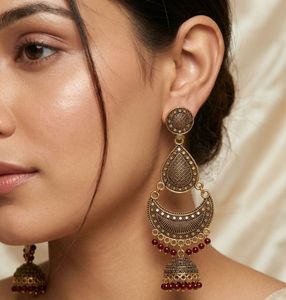 Antique Gold Jhumka Earrings