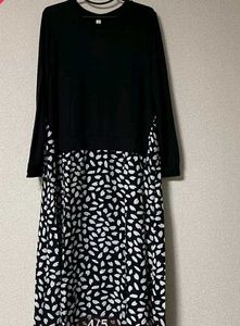 Stylish Black &amp; White Wool  Dress