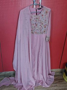 Elegant Pink Embroidered Gown