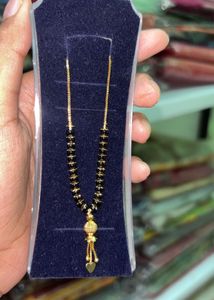 Elegant Gold Plated Mangalsutra with Black Beads