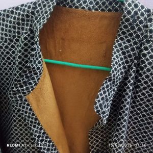 black band collar warm shirt
