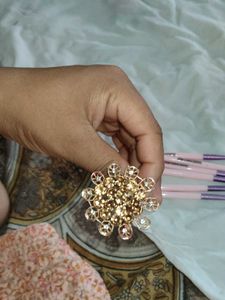 Makeup Brush Set - Pink &amp; Purpl or uske sath ring