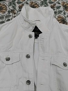 White Casual Denim Jacket