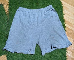 Grey Ruffle Shorts