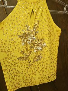 Sparkling Sequin Yellow Blouse
