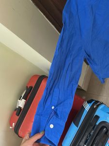 Electric Blue Button-Up Shirt