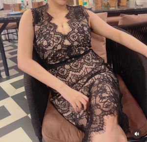Scarlet black mesh dress