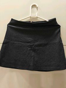 Chic Dark Gray A-Line Skirt