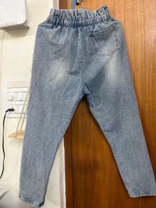Light Wash Paperbag Waist Jeans