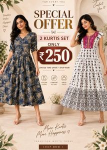 💥 BIG OFFER ALERT! 💥🌸 2 KURTIS = ONLY ₹250 🌸