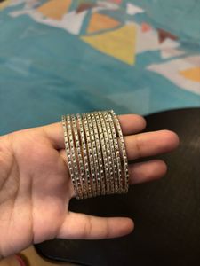 Silver Stone-Studded Bangles Set ✨