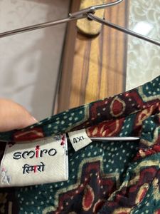 Bohemian Print V-Neck Kurta with Pant
