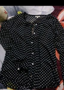 Chic Polka Dot Button-Up Blouse