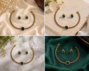 Emerald & Diamond Necklace Set