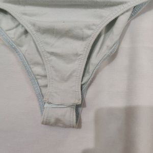 Faded Blue/White Denim Fabric Bodysuit